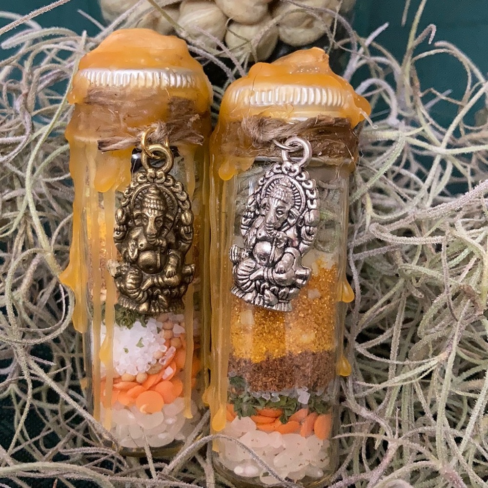Lord Ganesh Hindu goddess abundance spell bottle